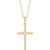 14K Yellow Gold .06 CT Natural Diamond Cross 16-18" Necklace