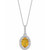 Sterling Silver Oval Gemstone & Diamond Necklace