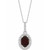 Sterling Silver Oval Gemstone & Diamond Necklace
