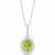 Sterling Silver Oval Gemstone & Diamond Necklace