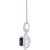 Sterling Silver Oval Gemstone & Diamond Necklace