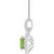 Sterling Silver Oval Gemstone & Diamond Necklace