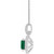 Sterling Silver Oval Gemstone & Diamond Necklace