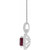 Sterling Silver Oval Gemstone & Diamond Necklace