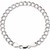 Sterling Silver 4.5 mm Hollow Curb Charm 7" Bracelet