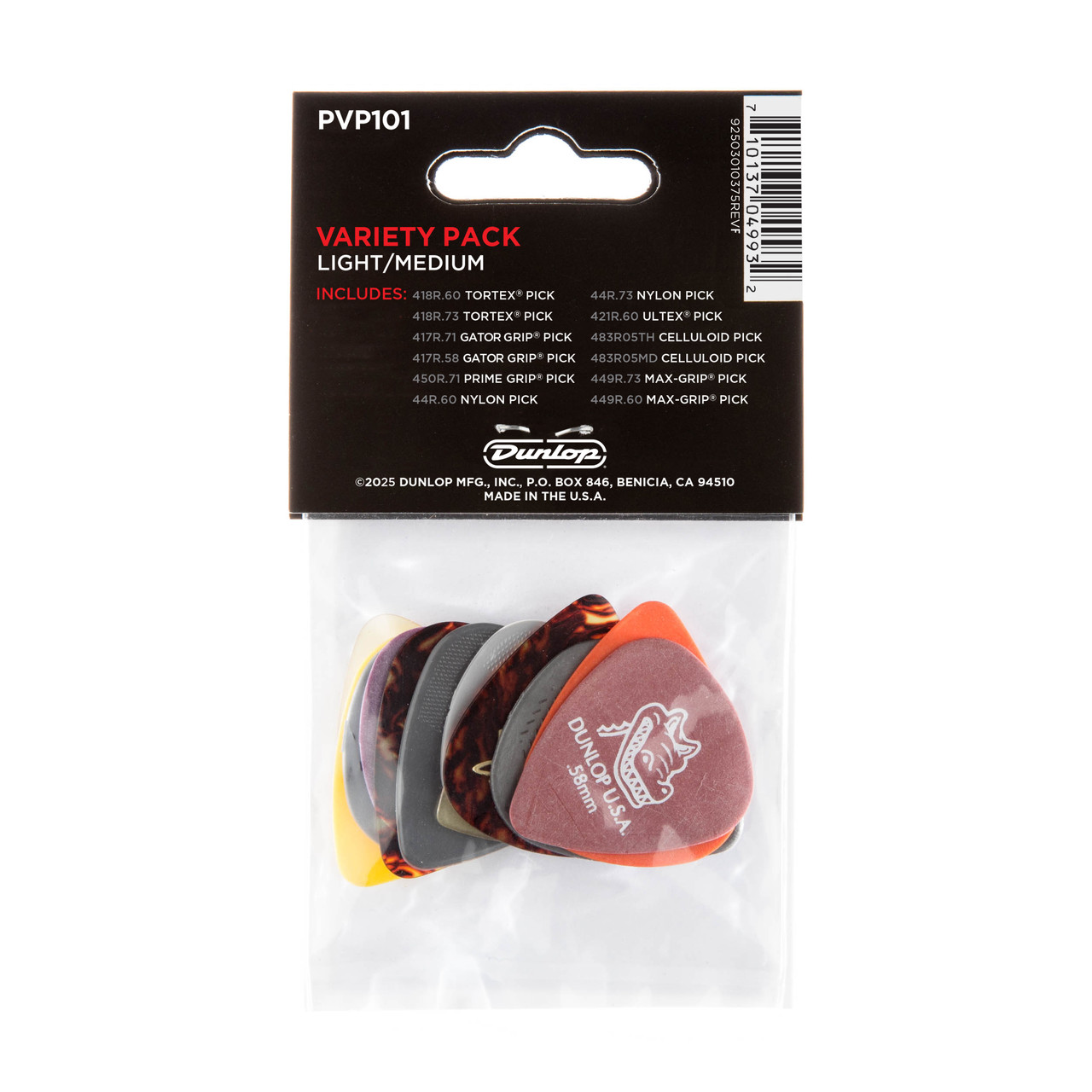 GUITAR PICK LT/MD VARIETY PACK - 12 PACK - Dunlop