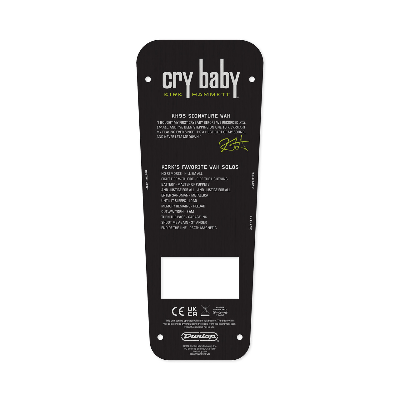 KIRK HAMMETT CRY BABY® WAH BOTTOM PLATE - Dunlop