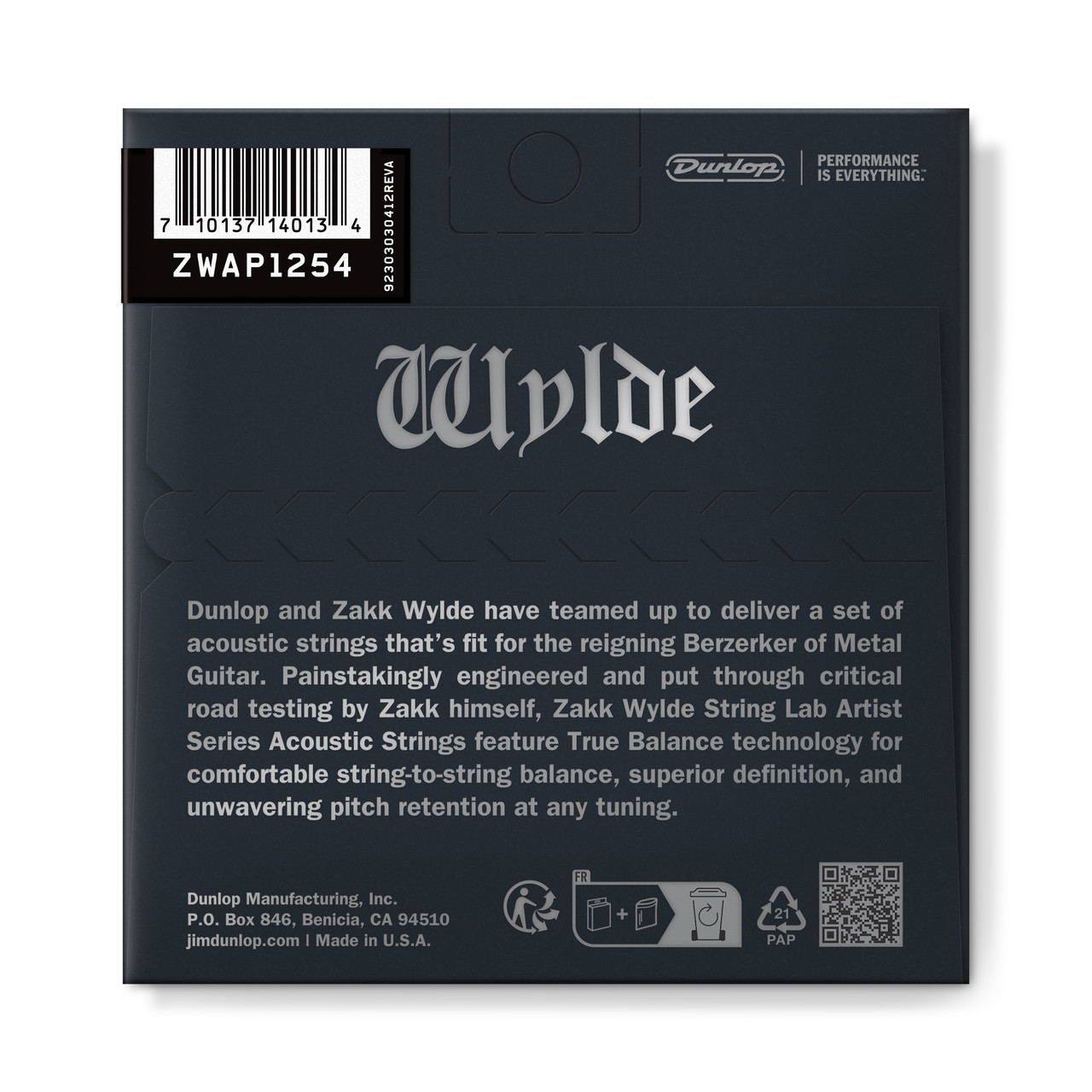 ZAKK WYLDE STRING LAB ACOUSTIC GUITAR STRINGS 12-54