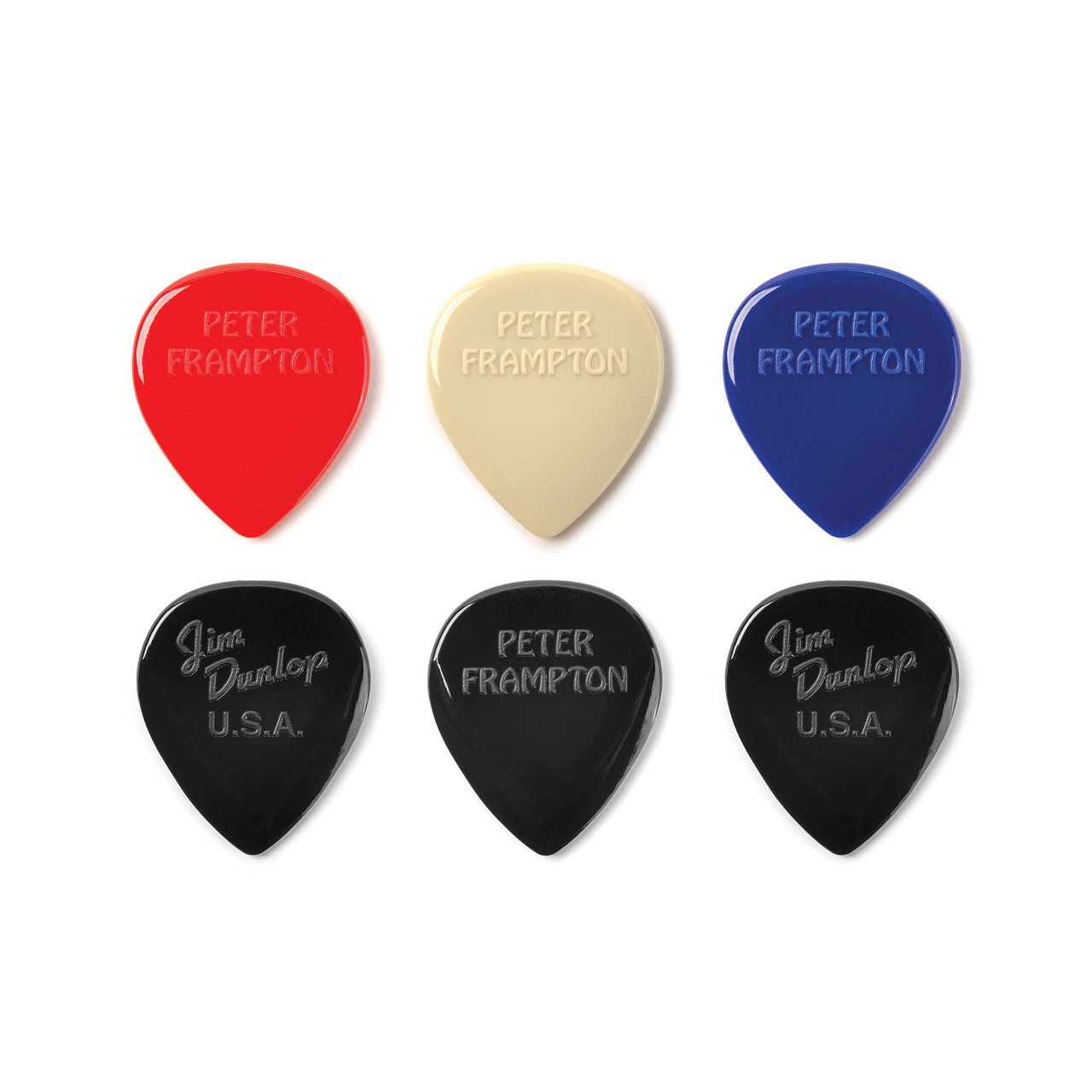 PETER FRAMPTON VINTAGE JAZZ TEARDROP PICK 2.08MM - 6 PACK