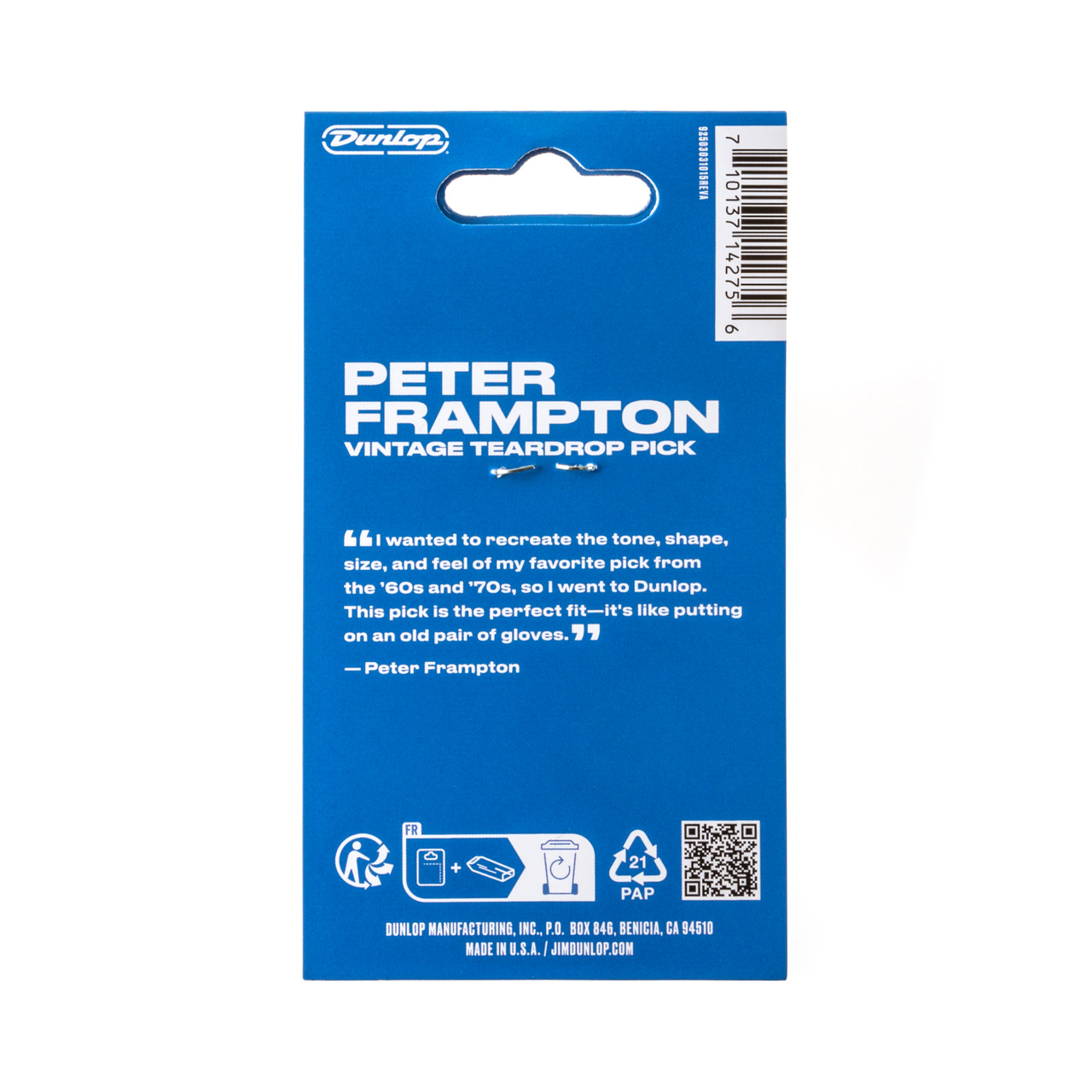PETER FRAMPTON VINTAGE JAZZ TEARDROP PICK 2.08MM - 6 PACK