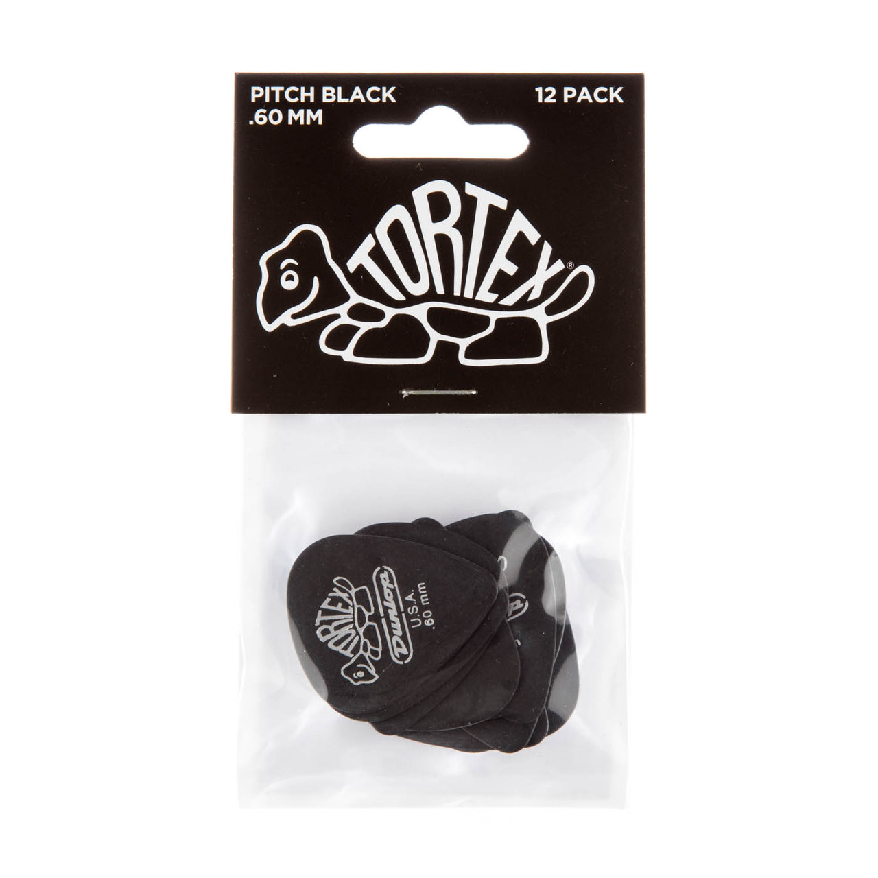 TORTEX® PITCH BLACK STANDARD PICK .60MM - Dunlop