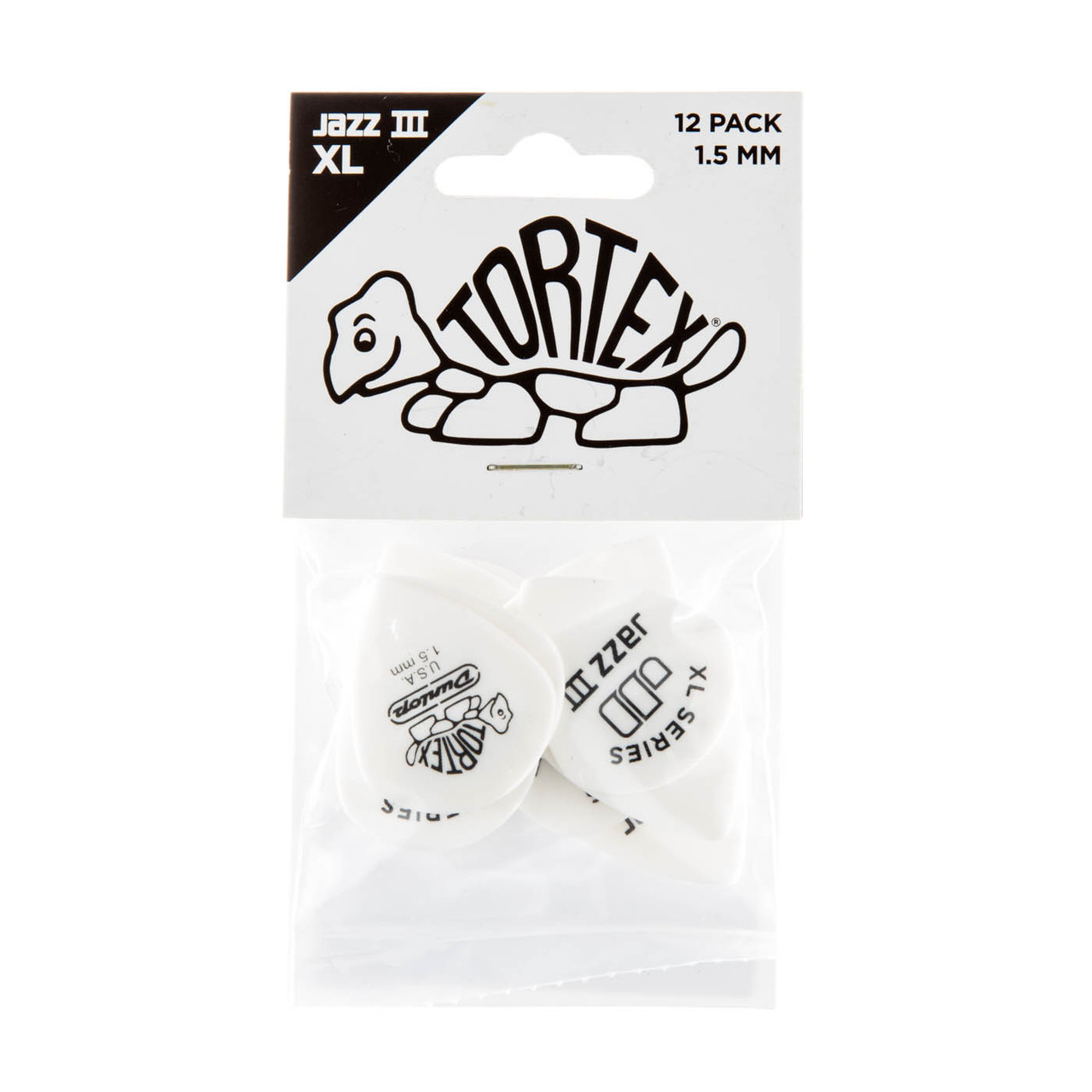 ジャズ　(3) TORTEX® PITCH BLACK JAZZ III PICK 1.14MM - Dunlop