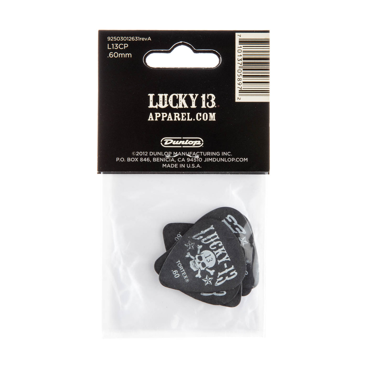 DUNLOP Professional Look ベスト LLサイズ（13ほ） LUCKY 13 PICK .60MM ASSORTMENT 2 - 6 PACK - Dunlop