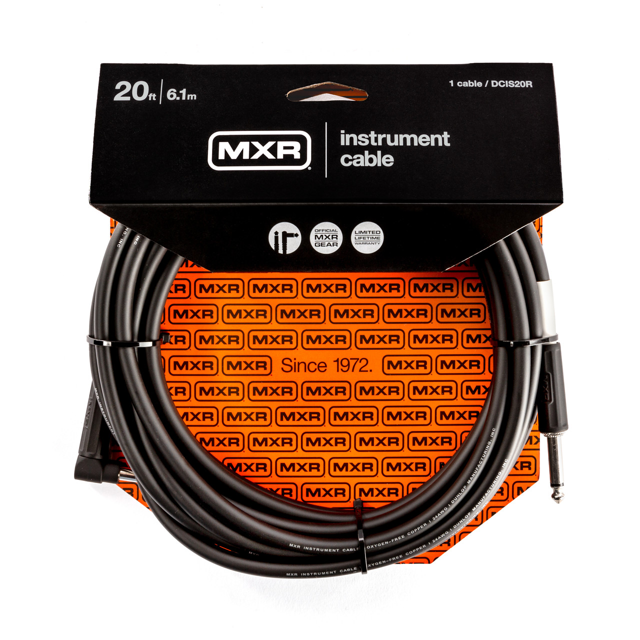 MXR® 20 FT STANDARD INSTRUMENT CABLE - RIGHT / STRAIGHT - Dunlop