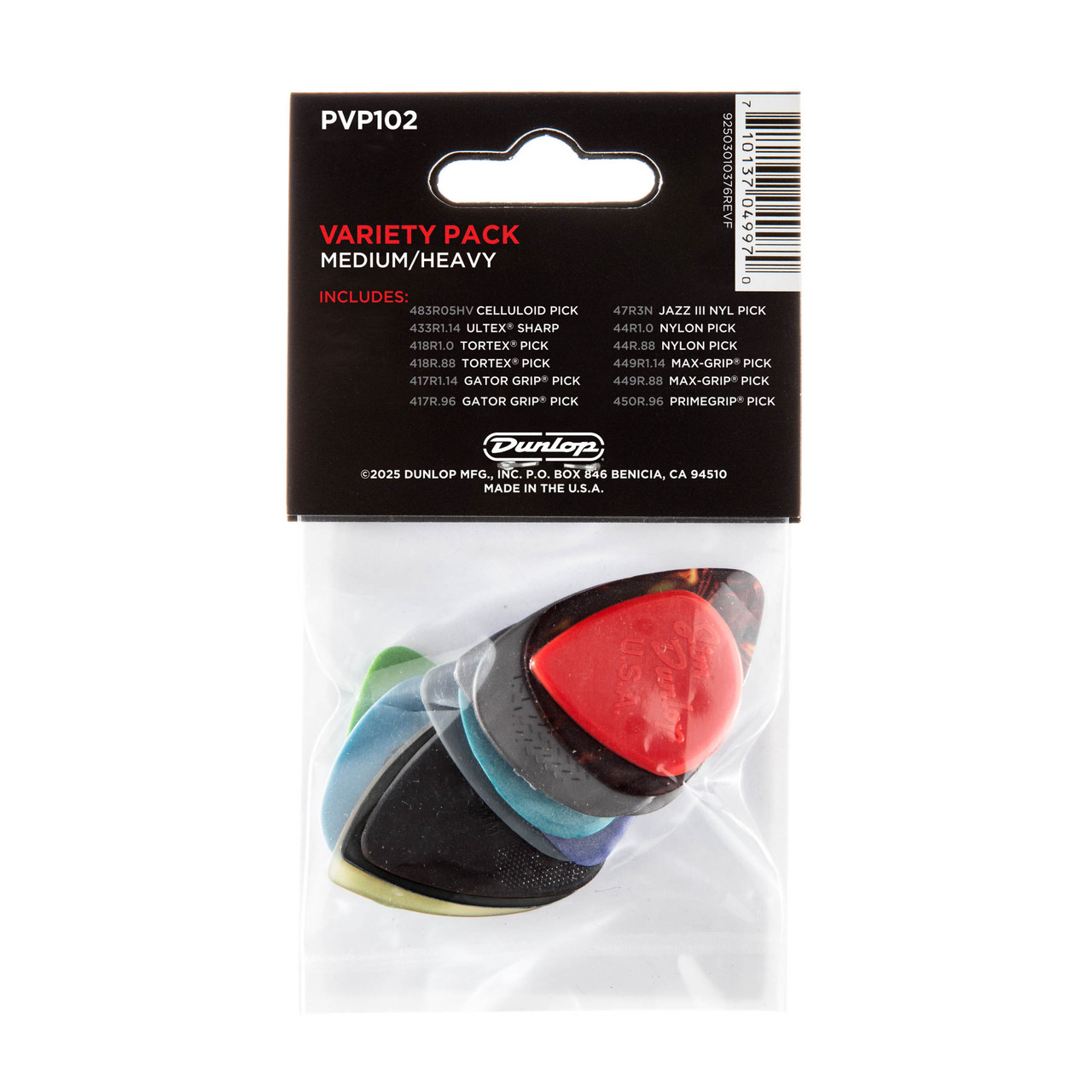 GUITAR PICK MD/HV VARIETY PACK - 12 PACK - Dunlop