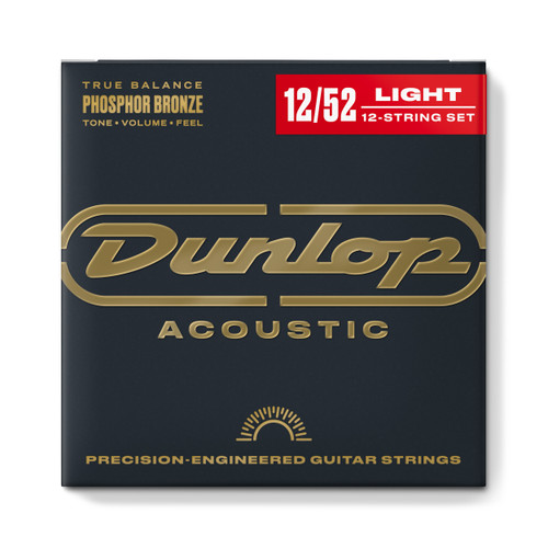 PHOSPHOR BRONZE ACOUSTIC GUITAR STRINGS 12 STRING SET 12-52 DAP1252J image 1.