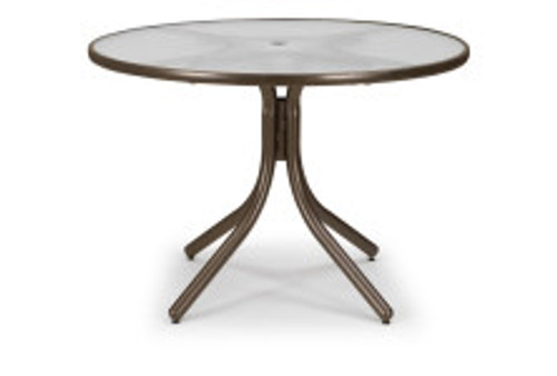 Telescope Casual Glass Top 42" Round Dining Table with hole