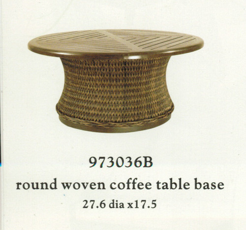 Patio Renaissance Monticello Collection Round Woven Coffee Table Base Only  (top sold separately)