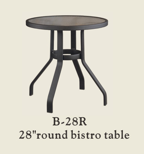 Patio Renaissance Glass Table 28" Round Bistro Table
