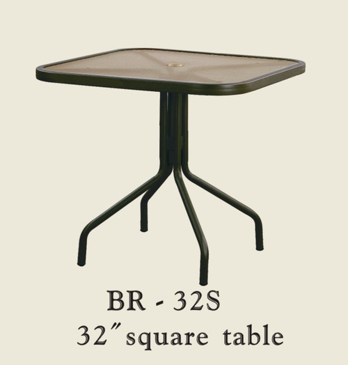 Patio Renaissance Glass Table 32" Square Table