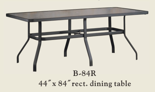Patio Renaissance Glass Table 44" x 84" Rectangular Dining Table