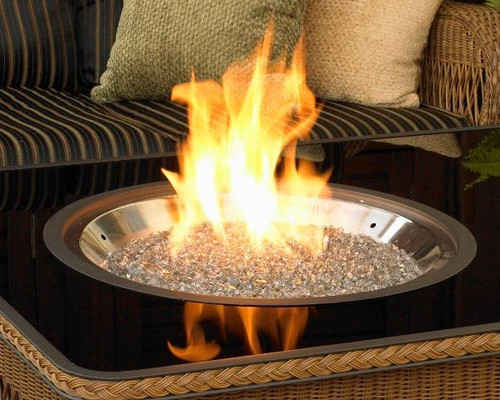 Outdoor GreatRoom Crystal Fire Burner with Tempered Glass