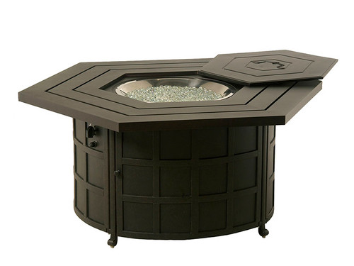 Hanamint Fire Pit, Sherwood Hexagonal Enclosed Gas Fire Pit Table