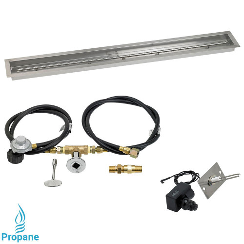 American Fireglass 60"x 6" Linear Channel Drop-In Pan with Spark Ignition Kit - Propane