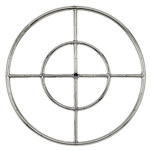 American Fireglass 24" Double-Ring Stainless Steel Burner with a 1/2" Inlet