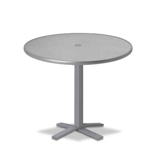 Telescope Casual Embossed Aluminum Top Table 36" Round Balcony Height Pedestal Table w/o hole