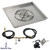 American Fireglass 36" Square Drop-In Pan with Spark Ignition Kit (18" Fire Pit Ring) - Natural Gas