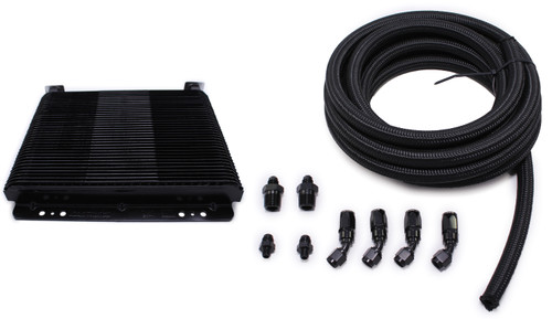 ALLOWORKS Stacked Plate Oil Cooler With Fan & Shroud – 1/2" NPT For Engine/Transmission