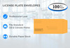 License Plate Envelopes (Kraft or White) (Blank or Printed) (Self-Seal or Moisten and Seal) (100 Pack) - Bullet Points