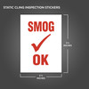 Static Cling Inspection Sticker - SAFETY OK or SMOG OK (100 per pack) - Measurement