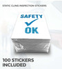 Static Cling Inspection Sticker - SAFETY OK or SMOG OK (100 per pack) - Quantity
