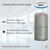License Plate / Temporary Tag Plastic Bags (100 per pack) - Aspects