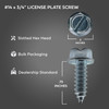 Professional License Plate Screws - Slotted Hex Head - American #14 x 3/4" (100 Pack) - Measurement