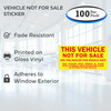 Vehicle Not For Sale Sticker (100 Per Pack) - Bullet Points
