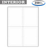 Plain White Addendum Window Stickers - Adhesive - 8-1/2" x 11" (Four 4-1/4" x 5-1/2" stickers) (250 sheets per pack)