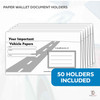 Vehicle Paper Wallets Document Holders (Black Ink) (50 per pack)