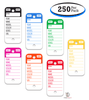 Top Stripe Vinyl Key Tags (7 colors: Magenta, Blue, Green, Red, Orange, Yellow, Black) (250 per box)