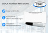 Stock Number Mini Signs (6" x 3") (White or Yellow) (Form #650) (250 per box) - Aspects