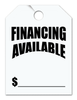 Fluorescent Jumbo Mirror Hang Tags (FINANCING AVAILABLE) (4 color options) (50 per pack) - White