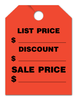 Fluorescent Jumbo Mirror Hang Tags (LIST PRICE / DISCOUNT / SALE PRICE) (4 color options) (50 per pack) - ORANGE