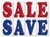 3D Jumbo Underhood Signs (SALE and SAVE) (Red or Blue) (4 piece kit) (376