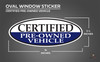 Certified Pre-Owned Vehicle Oval Window Stickers (12 Pack)