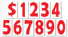 Advertising Numbers Window Stickers (7" Red and White - A-Peel Cut Out Digits) (12 per pack)