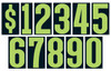 Advertising Number Window Stickers (9-1/2" Fluorescent Green and Black) (12 per pack)