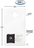 Blank White Hang Tags - Holds Business Card (100 Per Pack) (Showing Sample Business Card & Measurements)