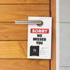 Sorry We Missed You Hang Tag - Holds Business Card (100 Per Pack) (Sample On Entrance Door)